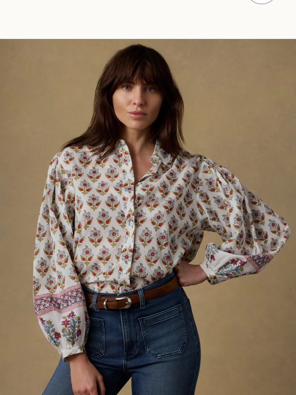 NWT Faherty Suki Blouse in Antique Bouquet. Small